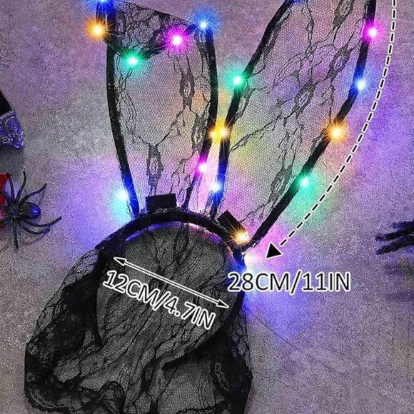 Lace Bunny Ears Light up Headband Halloween main image 5